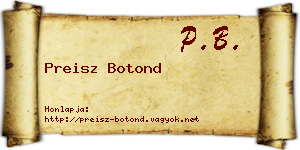 Preisz Botond névjegykártya